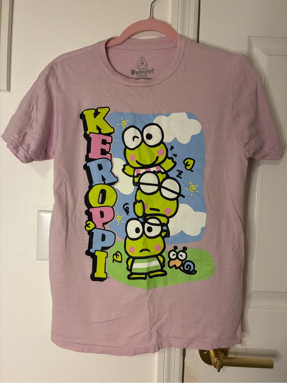 Sanrio Lilac Keroppi Stacked Frog Graphic Tee